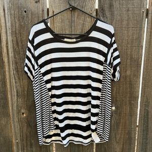 Micheal Kors striped short-sleeve top